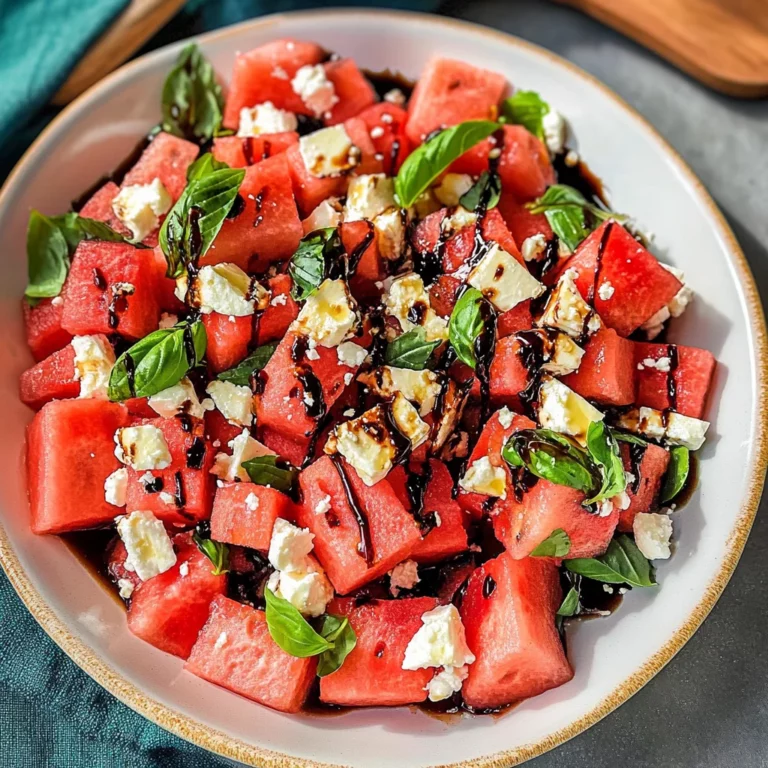 Watermelon Basil Feta Salad