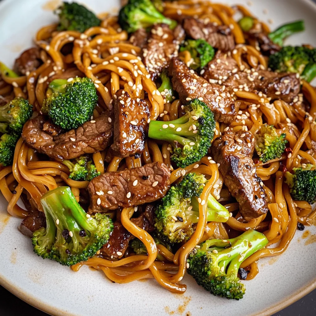 Beef and Broccoli Lo Mein Noodles