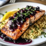 Blueberry Glazed Salmon with Lemon Herb Couscous