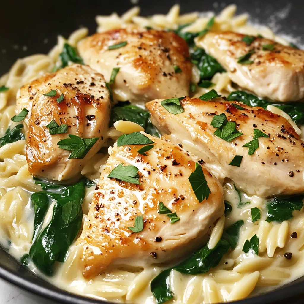 Boursin Orzo with Chicken