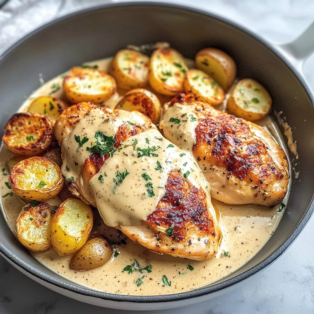 Chicken and Potatoes with Dijon Cream Sauce