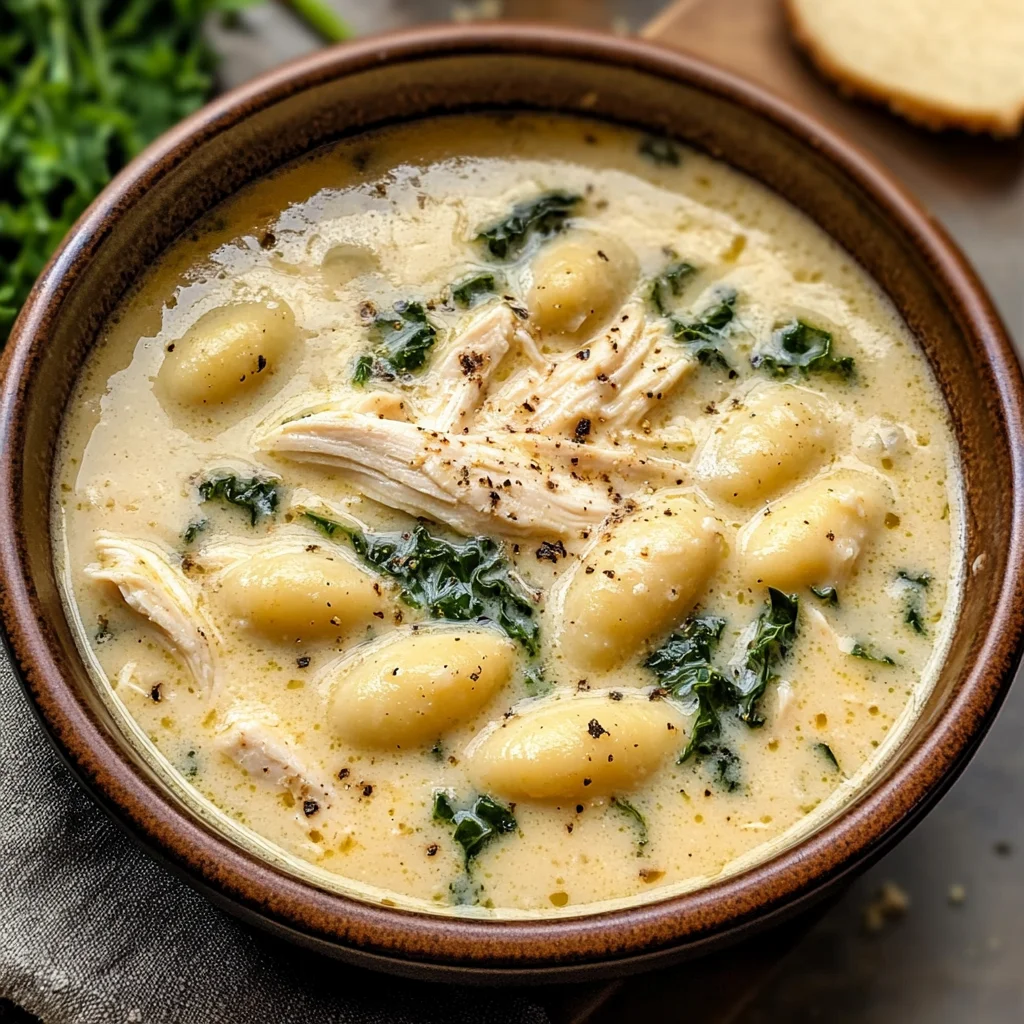 Creamy Garlic Chicken Gnocchi Soup