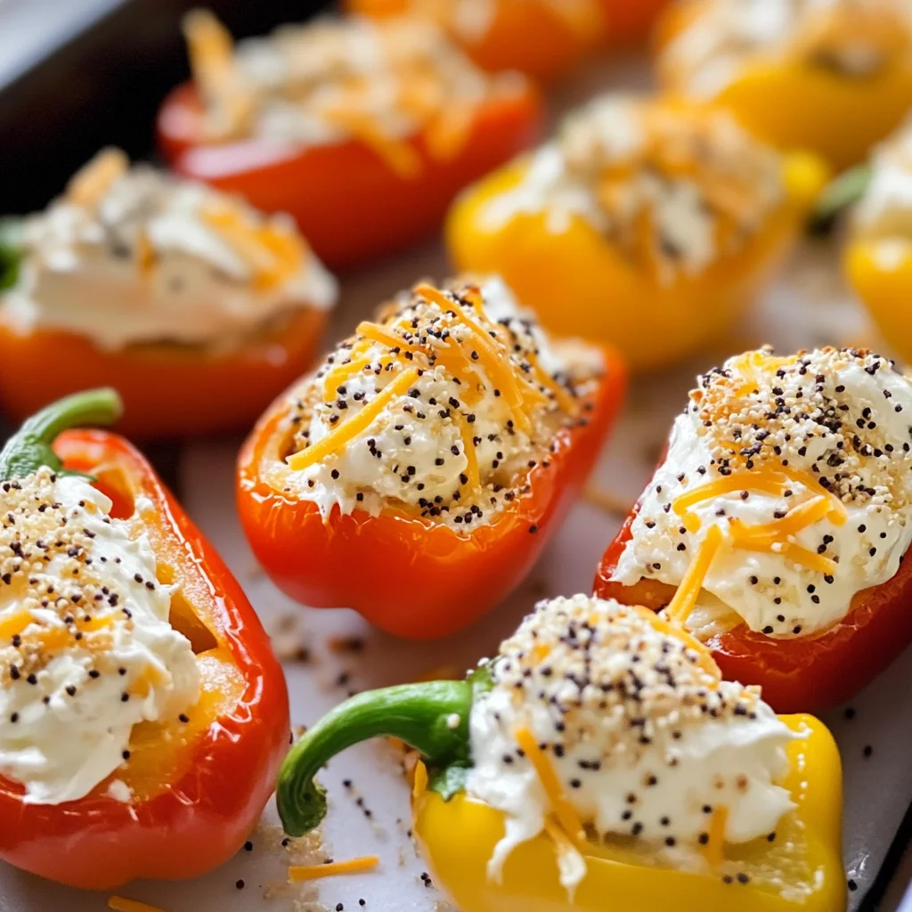Everything Cream Cheese Stuffed Mini Bell Peppers