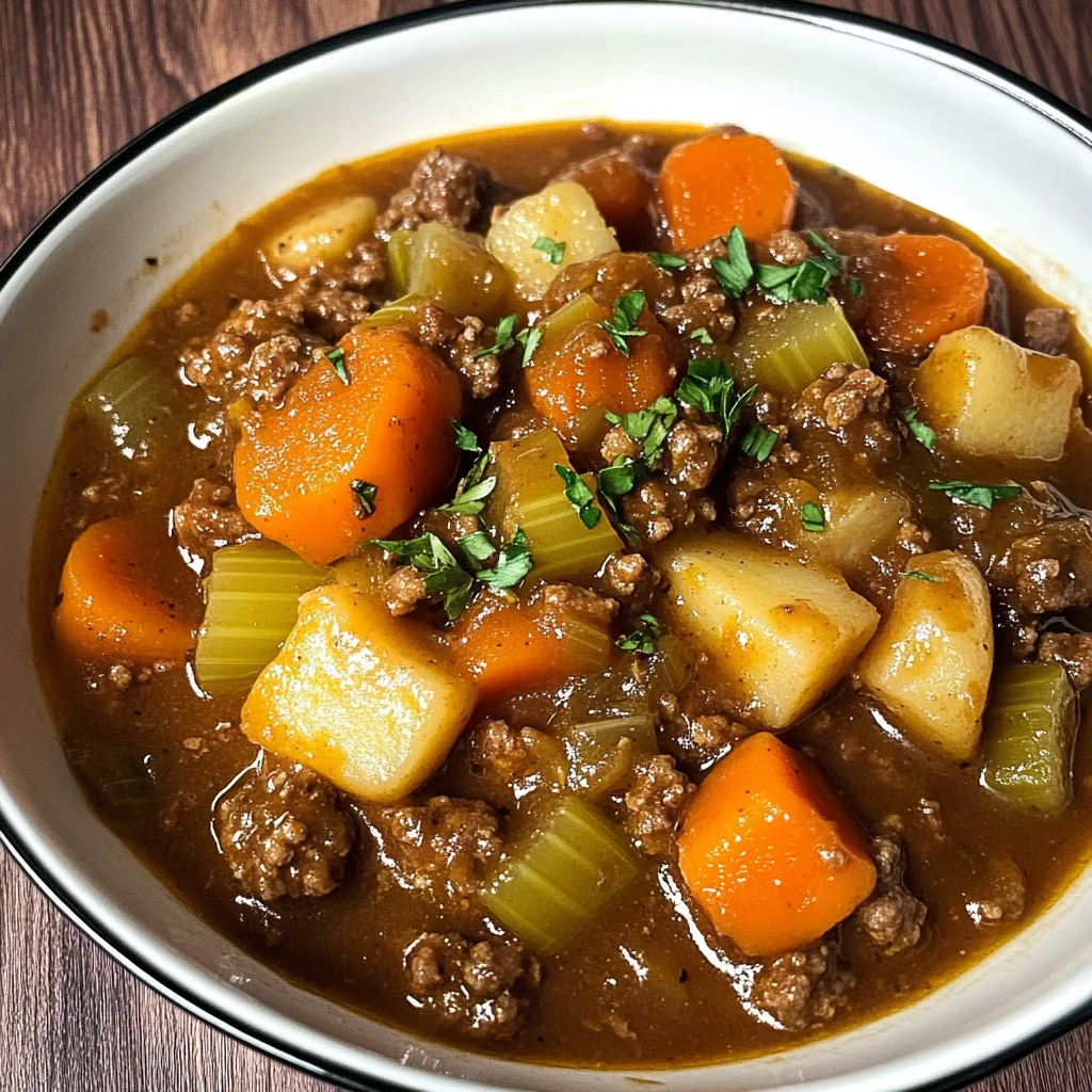 Grandma's Ground Beef Stew