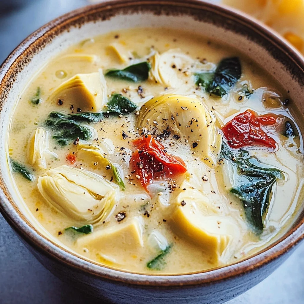 Lemony Tuscan Artichoke Soup