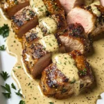 Oven-Baked Pork Tenderloin with Dijon Cream Sauce