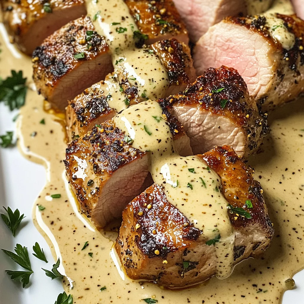 Oven-Baked Pork Tenderloin with Dijon Cream Sauce