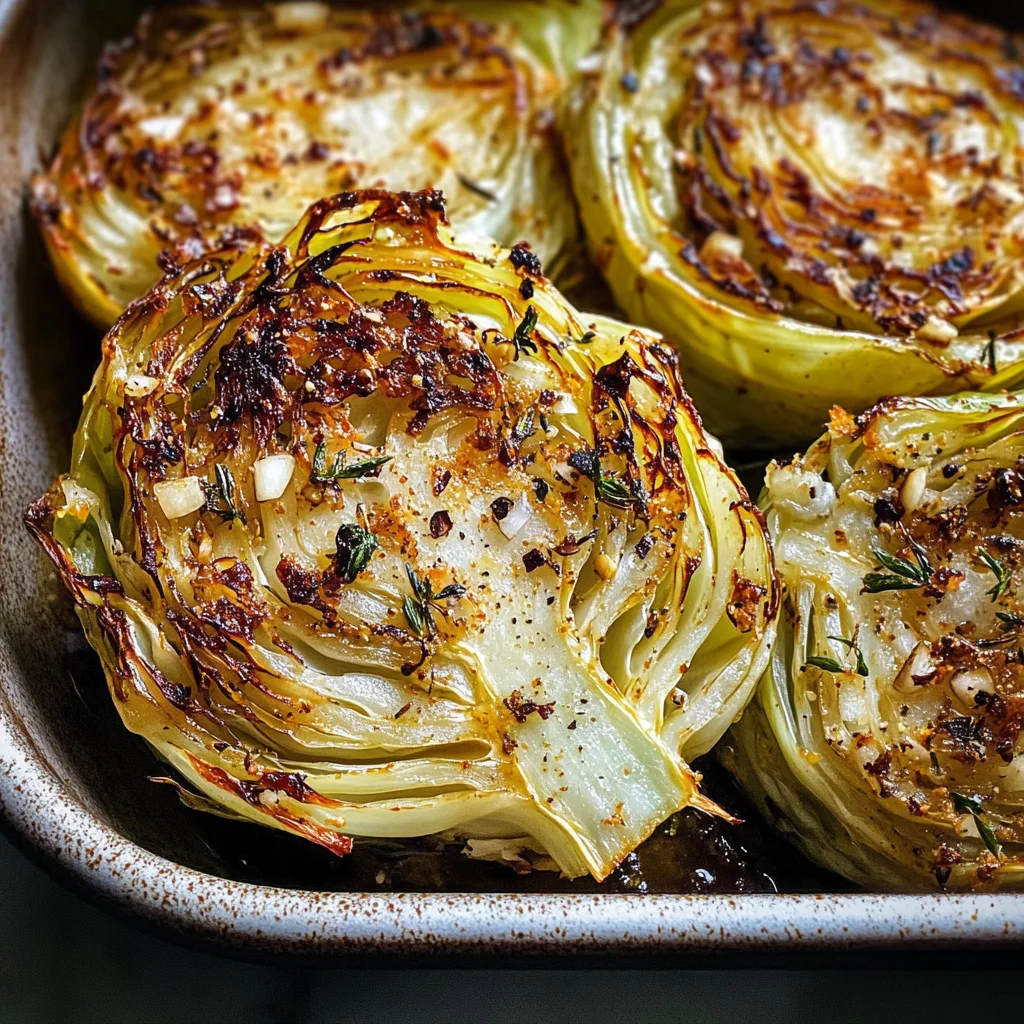 Oven Roasted Garlic Cabbage Steaks