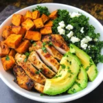 Roasted Chicken, Sweet Potato, and Kale Bowls