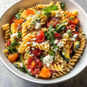 Roasted Veggie Pasta with Feta
