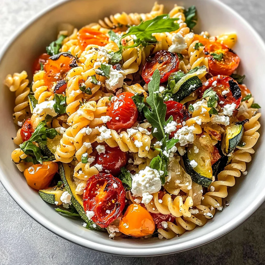 Roasted Veggie Pasta with Feta