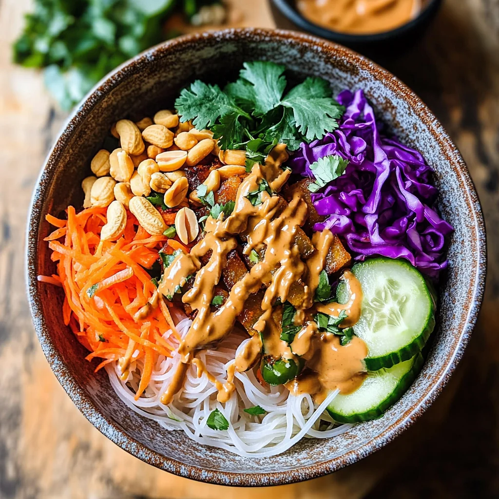 Spring Roll Bowl with Peanut Sauce