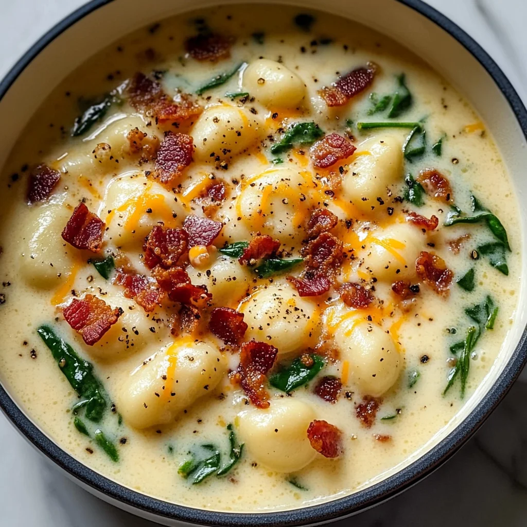 Bacon Cheddar Gnocchi Soup