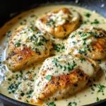 Creamy Herb Chicken Breast with Roasted Garlic Sauce