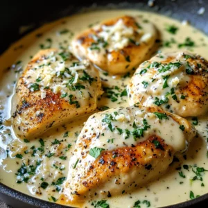 Creamy Herb Chicken Breast with Roasted Garlic Sauce