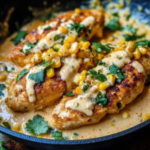 Creamy Mexican Street Corn Chicken Skillet
