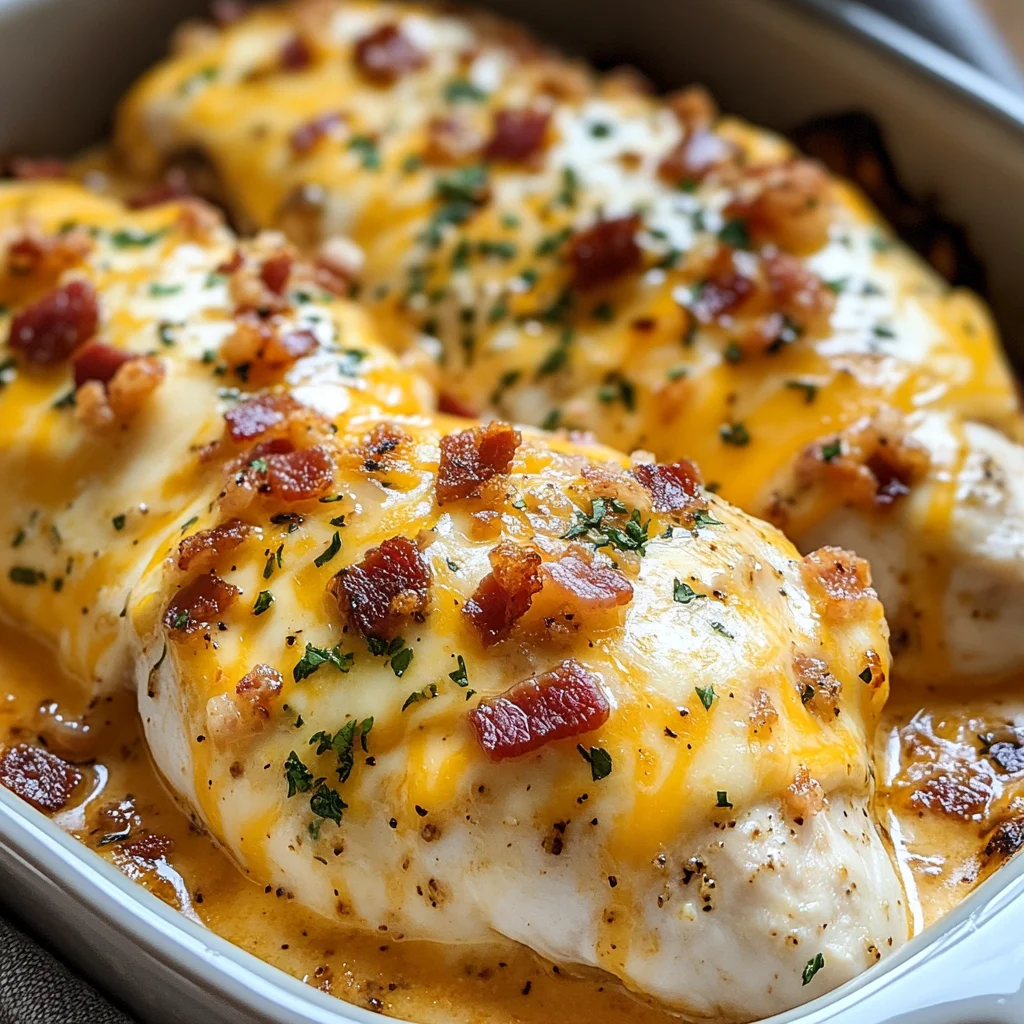 Creamy turkey Bacon Cheddar Chicken Breast Bake