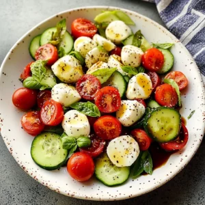 Easy Cucumber Mozzarella Salad