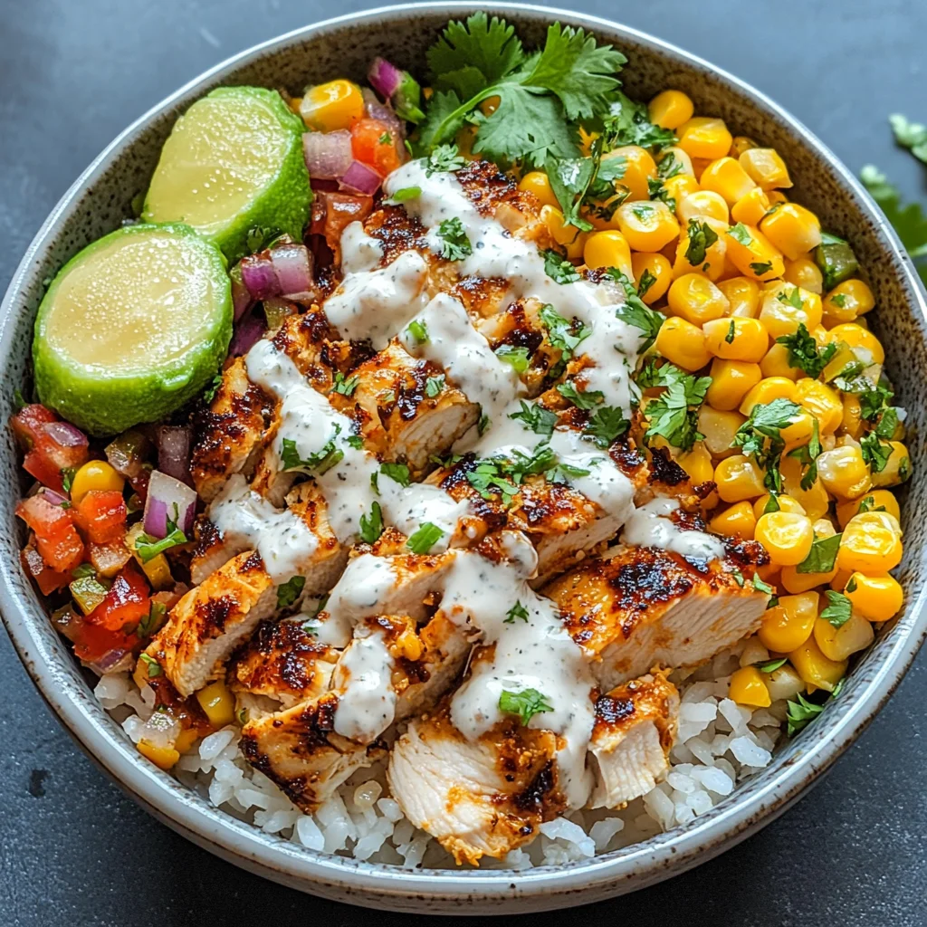 Mexican Street Corn Chicken Rice Bowl (Elote-Style)