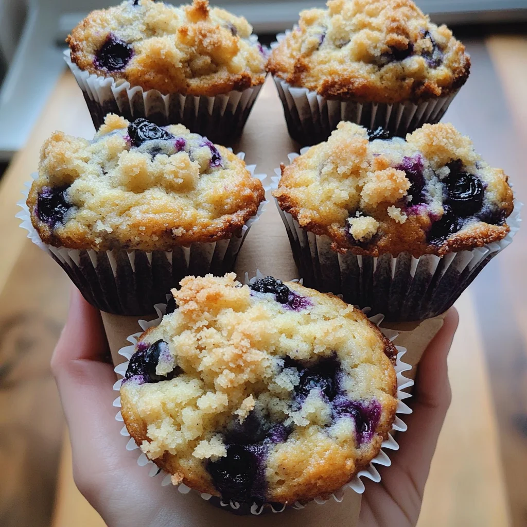 One-Bowl Blueberry Sourdough Muffins
