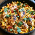 One-Pan Cheesy Mexican Chicken & Rice Skillet