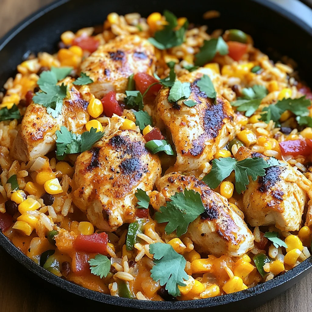One-Pan Cheesy Mexican Chicken & Rice Skillet