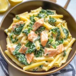 Quick Salmon & Spinach Pasta