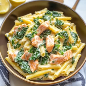 Quick Salmon & Spinach Pasta