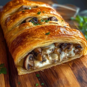 Savory Mushroom & Gruyère Puff Pastry Braid