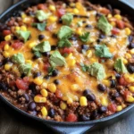 Skillet Mexican Beef & Black Bean Taco Bake