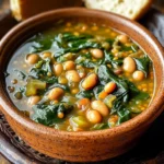 Spinach, Lentil, and Butter Bean Soup