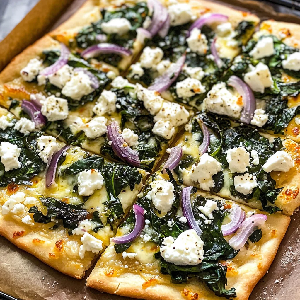 Tasty Spinach and Feta Flatbread Pizza