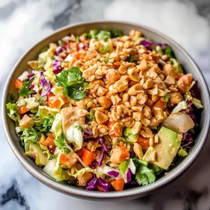 Thai Crunch Salad CPK Copycat (with peanut ginger sauce)