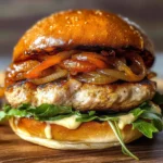 Turkey Burgers with Caramelized Onions and Aioli