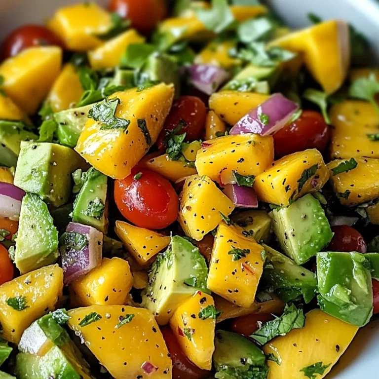 Avocado Mango Salad with a Zesty Lime Dressing