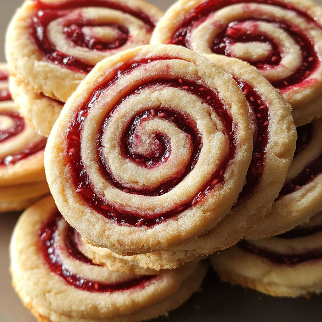 Buttery Raspberry Swirl Shortbread Cookies