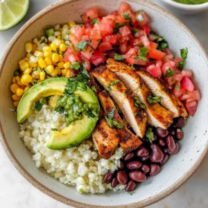Cauliflower Rice Chicken Burrito Bowl