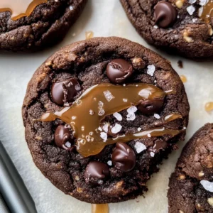 Double Chocolate Salted Caramel Cookies