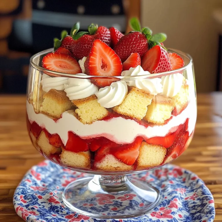 Easy Strawberry Trifle with Pound Cake