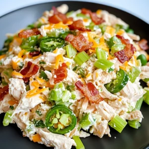 Keto Jalapeno Popper Cottage Cheese Chicken Salad