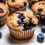 Low-Sugar Blueberry Protein Muffins with Sourdough Discard