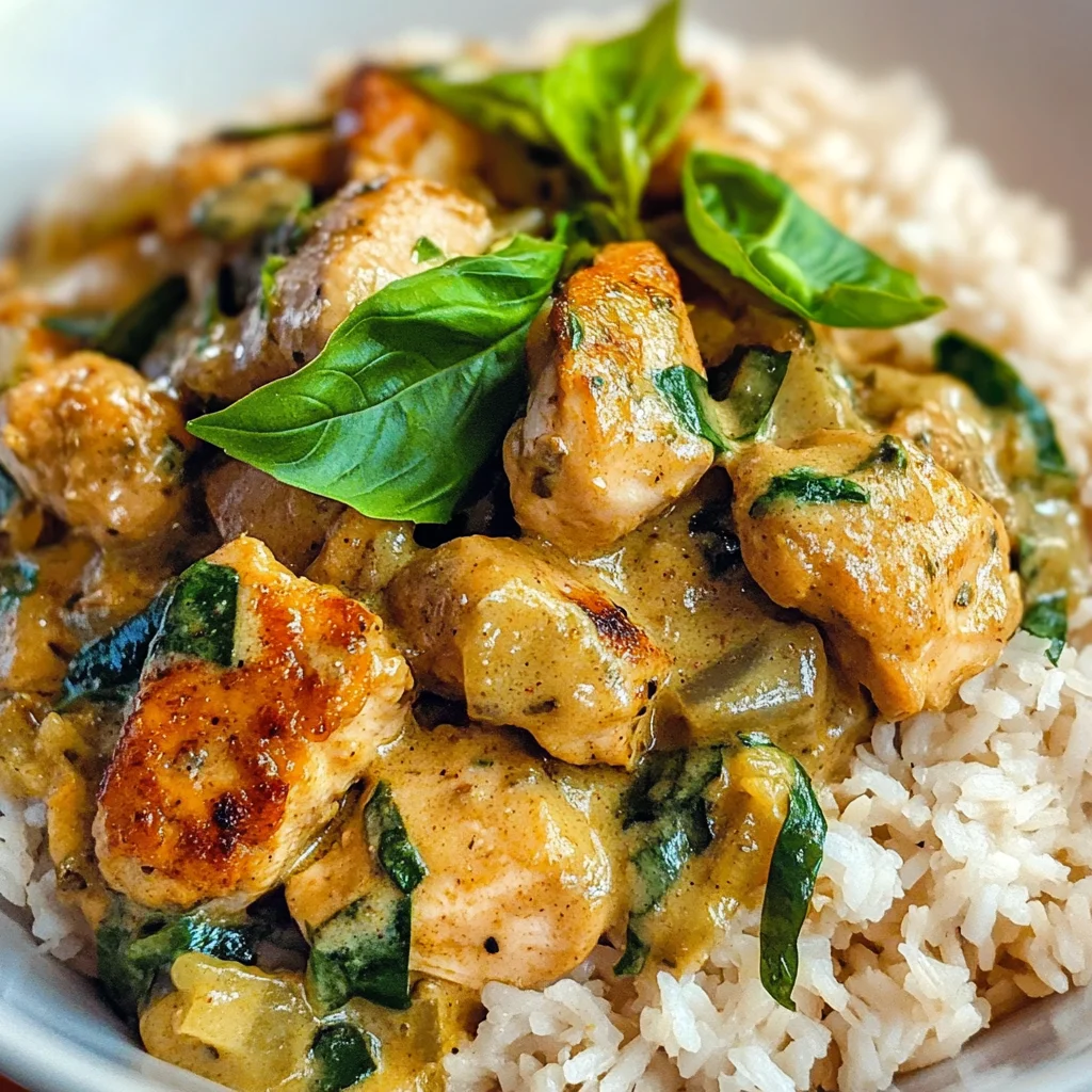 Basil Chicken in Coconut Curry Sauce