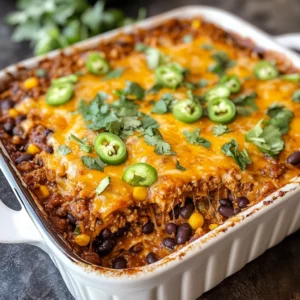 Beef Enchilada Casserole with Rice