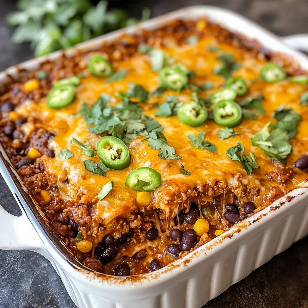 Beef Enchilada Casserole with Rice