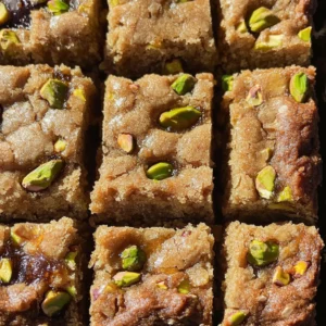 Brown Butter and Honey Pistachio Cookie Bars Recipe