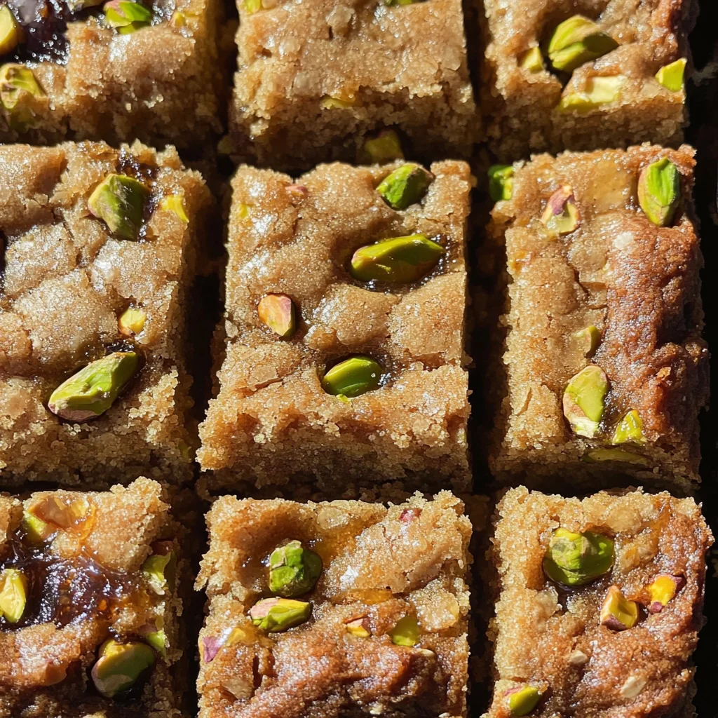 Brown Butter and Honey Pistachio Cookie Bars Recipe