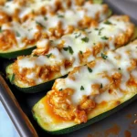 Buffalo Chicken Zucchini Boats (Low Carb)