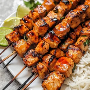 Chipotle Honey Chicken Skewers