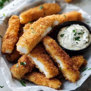 Crispy Baked Fish Sticks with Tartar Sauce