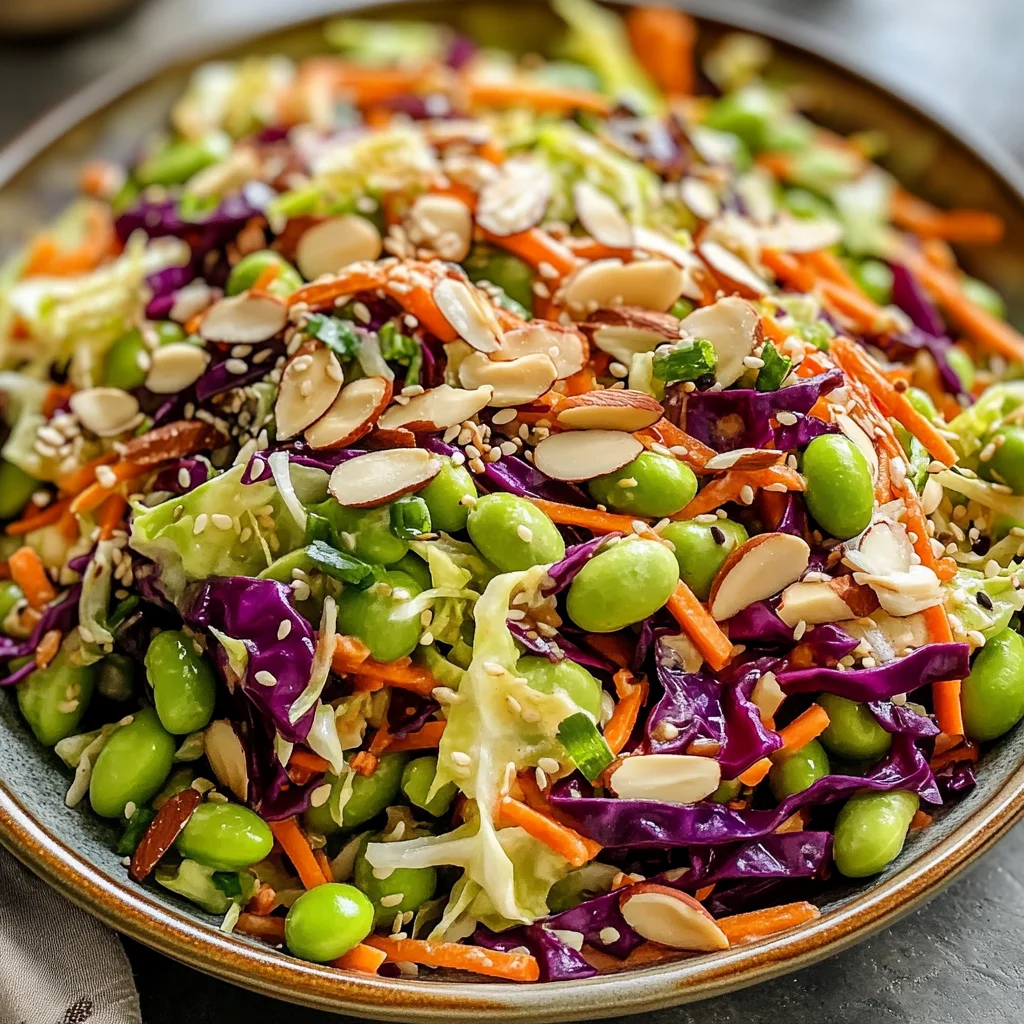 Crunchy Cabbage and Edamame Salad with Sesame Ginger Dressing